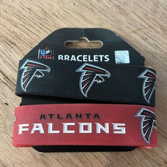 New NFL Atlanta Falcons silicone bracelets wide two pieces - Picture 1 of 3